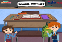 School supplies - Vocabulaire - Vidéo interactive - Apprends l'anglais avec Kelly and James