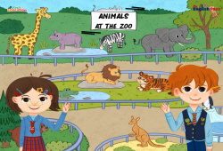 Animals at the Zoo - Vocabulaire - Vidéo interactive - Apprends l'anglais avec Kelly and James
