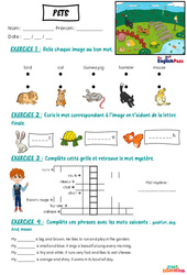 Exercice Animals (Pets) - Vocabulaire - Exercices - Apprends l'anglais avec Kelly and James - PDF à imprimer