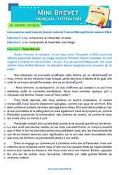 La chambre des officiers - M. Dugain - 3ème - Mini-brevet - Français - Annales corrigées - PDF à imprimer