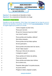 Les contemplations – Victor HUGO – 3ème – Mini-brevet français – Sujet inédit - PDF à imprimer