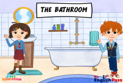 The bathroom - Vocabulaire - Vidéo interactive - Apprends l'anglais avec Kelly and James
