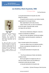 Les fenêtres, Marie Krysinska , 1883 - 4ème - Littérature - PDF à imprimer