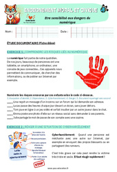 Être sensibilisé aux dangers du numérique – CM1 – Exercices – EMC - PDF à imprimer