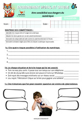 Être sensibilisé aux dangers du numérique – CM1 – Evaluation – EMC - PDF à imprimer