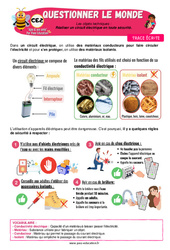 Leçon Réaliser un circuit électrique en toute sécurité – CE2 – Leçon – Apis & ses amis - Cycle 2 - PDF à imprimer