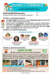 Exploitation humaine des ressources terrestres – Cm2 – Exercices – Edith Eprouvette - Cycle 3 - PDF à imprimer