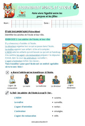 Exercice Identifier les adultes de l’école et leur rôle – CP – Exercices – EMC - Cycle 2 - PDF à imprimer