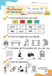 Le son [ā] a a-e ay ai ey ei – Phonologie anglaise – Carousel of Sounds – Vidéo interactive + Fiche - Cycle 2 - PDF à imprimer