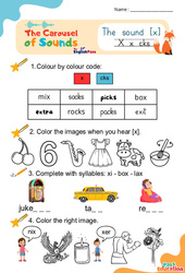 Le son [x] cks, x – Phonologie anglaise – Carousel of Sounds – Vidéo interactive + Fiche - Cycle 2 - PDF à imprimer