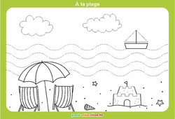 Exercice A la plage - MS - GS - Graphismes ludiques - Cycle 1 - PDF à imprimer