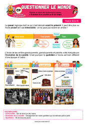 Leçon L’évolution de la société au fil du temps – CP – Leçon – Apis & ses amis - Cycle 2 - PDF à imprimer