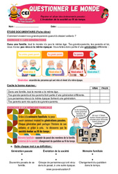 Exercice L’évolution de la société au fil du temps – CE1 – Exercices – Apis & ses amis - Cycle 2 - PDF à imprimer