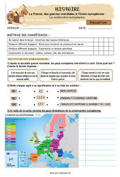Evaluation La construction européenne CM2 – Evaluation - Cycle 3 - PDF à imprimer