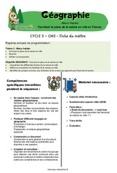 Séquence - Fiche de préparation Favoriser la place de la nature en ville en France – Cm2 – Séquence + vidéo – Miss Boussole - Cycle 3 - PDF à imprimer