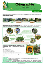 Leçon Favoriser la place de la nature en ville en France – Cm2 – Leçon – Miss Boussole - Cycle 3 - PDF à imprimer