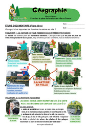 Exercice Favoriser la place de la nature en ville en France – Cm2 – Exercices – Miss Boussole - Cycle 3 - PDF à imprimer