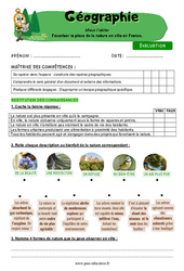 Favoriser la place de la nature en ville en France – Cm2 – Evaluation – Miss Boussole - Cycle 3 - PDF à imprimer