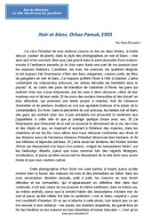 Exercice Noir et blanc, Orhan Pamuk - 4ème - Littérature - Cycle 4 - PDF à imprimer