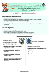 Connaître les règles de civisme pour bien vivre en société – CM1 – Fiche de préparation – EMC - Cycle 3 - PDF à imprimer