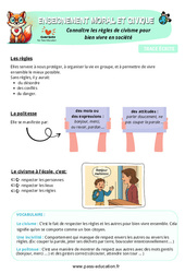 Leçon Connaître les règles de civisme pour bien vivre en société – CM1 – Leçon – EMC - Cycle 3 - PDF à imprimer