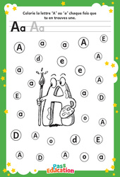 Lettre A – MS –  GS – Discrimination visuelle – Maternelle - Cycle 1 - PDF à imprimer
