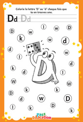 Lettre D – MS –  GS – Discrimination visuelle – Maternelle - Cycle 1 - PDF à imprimer