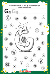 Lettre G – MS –  GS – Discrimination visuelle – Maternelle - Cycle 1 - PDF à imprimer