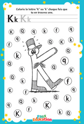 Lettre K – MS –  GS – Discrimination visuelle – Maternelle - Cycle 1 - PDF à imprimer