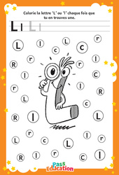 Lettre L – MS –  GS – Discrimination visuelle – Maternelle - Cycle 1 - PDF à imprimer