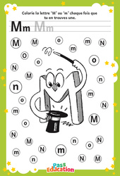 Lettre M – MS –  GS – Discrimination visuelle – Maternelle - Cycle 1 - PDF à imprimer
