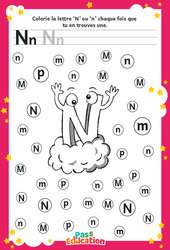 Lettre N – MS –  GS – Discrimination visuelle – Maternelle - Cycle 1 - PDF à imprimer