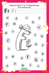 Lettre F – MS –  GS – Discrimination visuelle – Maternelle - Cycle 1 - PDF à imprimer