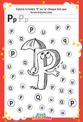 Lettre P – MS –  GS – Discrimination visuelle – Maternelle - Cycle 1 - PDF à imprimer