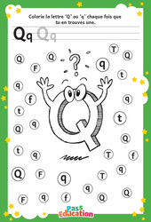 Lettre Q – MS –  GS – Discrimination visuelle – Maternelle - Cycle 1 - PDF à imprimer