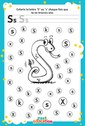 Lettre S – MS –  GS – Discrimination visuelle – Maternelle - Cycle 1 - PDF à imprimer