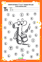Lettre T – MS –  GS – Discrimination visuelle – Maternelle - Cycle 1 - PDF à imprimer