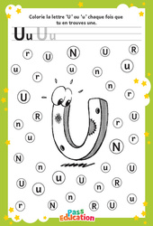 Lettre U – MS –  GS – Discrimination visuelle – Maternelle - Cycle 1 - PDF à imprimer