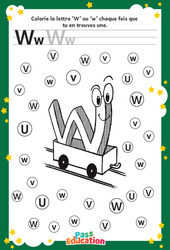 Lettre W – MS –  GS – Discrimination visuelle – Maternelle - Cycle 1 - PDF à imprimer