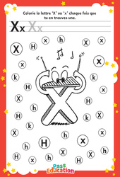Lettre X – MS –  GS – Discrimination visuelle – Maternelle - Cycle 1 - PDF à imprimer