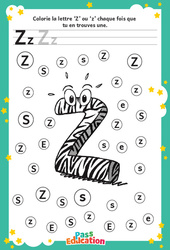 Lettre Z – MS –  GS – Discrimination visuelle – Maternelle - Cycle 1 - PDF à imprimer