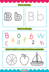 Exercice Lettre B – Apprendre à écrire les lettres – MS – GS – Maternelle - Cycle 1 - PDF à imprimer