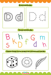 Exercice Lettre D – Apprendre à écrire les lettres – MS – GS – Maternelle - Cycle 1 - PDF à imprimer