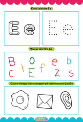 Exercice Lettre E – Apprendre à écrire les lettres – MS – GS – Maternelle - Cycle 1 - PDF à imprimer