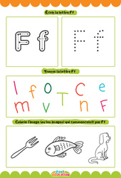 Exercice Lettre F – Apprendre à écrire les lettres – MS – GS – Maternelle - Cycle 1 - PDF à imprimer