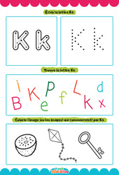 Exercice Lettre K – Apprendre à écrire les lettres – MS – GS – Maternelle - Cycle 1 - PDF à imprimer