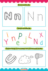 Exercice Lettre N – Apprendre à écrire les lettres – MS – GS – Maternelle - Cycle 1 - PDF à imprimer