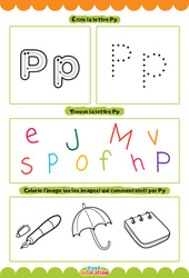 Exercice Lettre P – Apprendre à écrire les lettres – MS – GS – Maternelle - Cycle 1 - PDF à imprimer