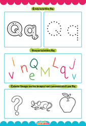 Exercice Lettre Q – Apprendre à écrire les lettres – MS – GS – Maternelle - Cycle 1 - PDF à imprimer