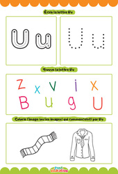 Exercice Lettre U – Apprendre à écrire les lettres – MS – GS – Maternelle - Cycle 1 - PDF à imprimer